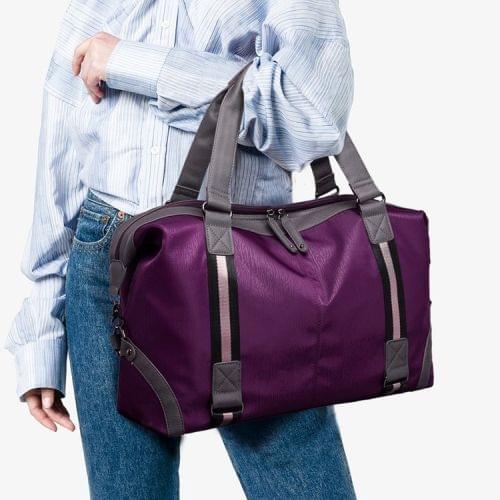 Waterproof Oxford Cloth Shoulder Travel Bag Sports Gym Handbag (Purple)