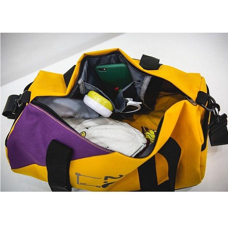 Nylon Shoulder Travel Bag Leisure Sport Handbag (Yellow)