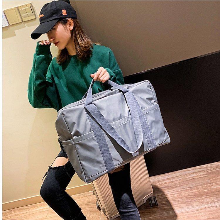 Leisure Oxford Cloth Shoulder Travel Bag Sport Handbag (Grey)