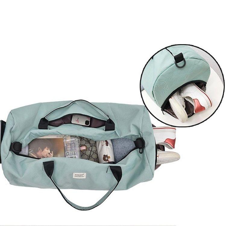 Nylon Shoulder Travel Bag Leisure Sport Handbag with Shoes Socket (Blue)