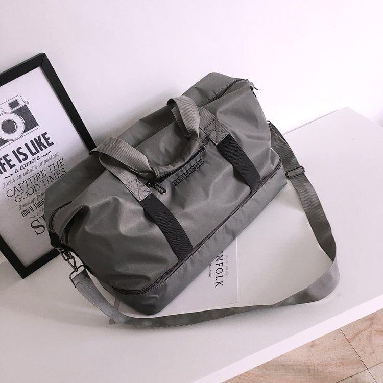 Nylon Shoulder Travel Bag Leisure Sport Handbag (Grey)