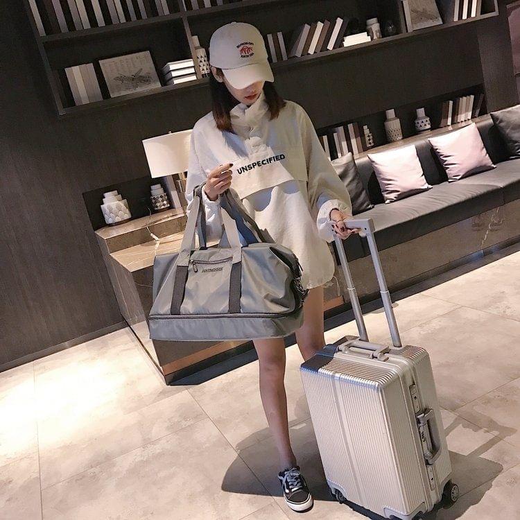 Nylon Shoulder Travel Bag Leisure Sport Handbag (Grey)