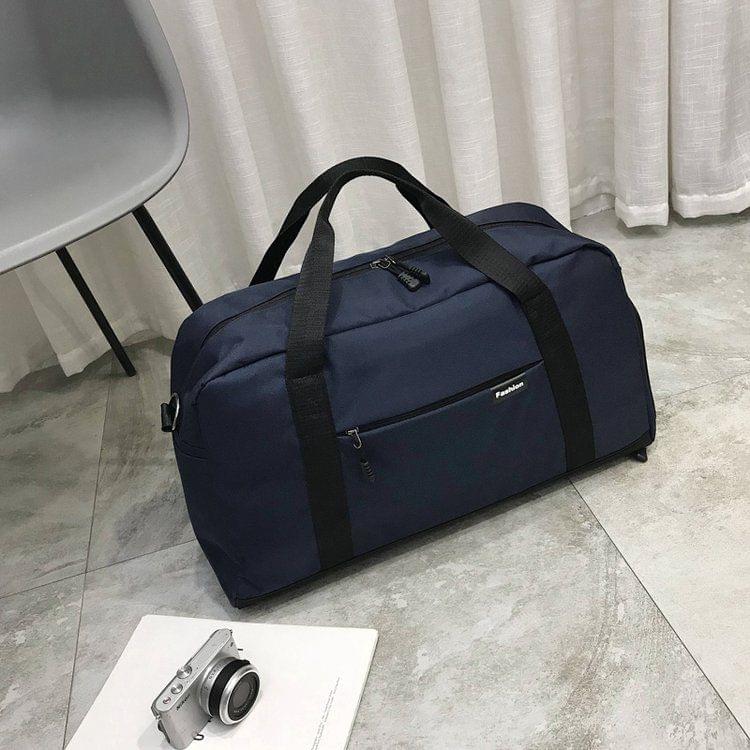 Soft Nylon Cloth Shoulder Travel Bag Sports Gym Handbag (Blue)