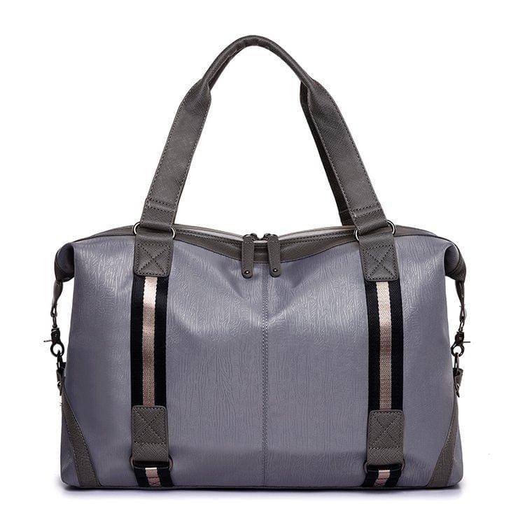 Waterproof Oxford Cloth Shoulder Travel Bag Sports Gym Handbag (Grey)