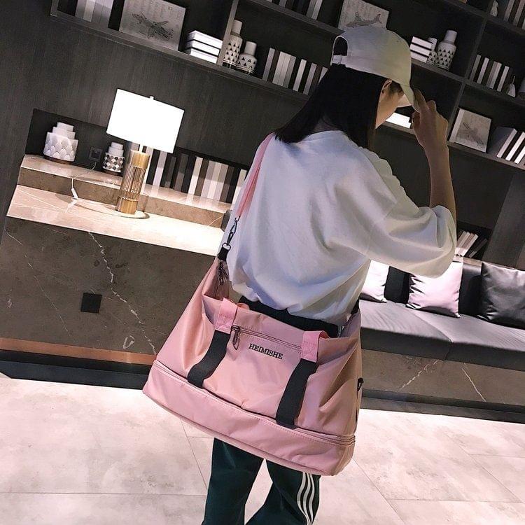 Nylon Shoulder Travel Bag Leisure Sport Handbag (Pink)