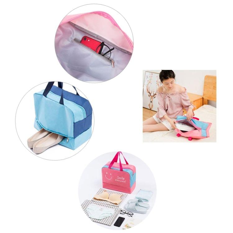 Fashion Men And Women Travel Waterproof Storage Bag Oxford Cloth Travel Bag Swimming Bag Beach Bag(Pink Smiley Face)