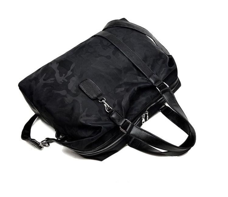 Oxford Cloth Shoulder Travel Bag Leisure Sport Handbag (Black)