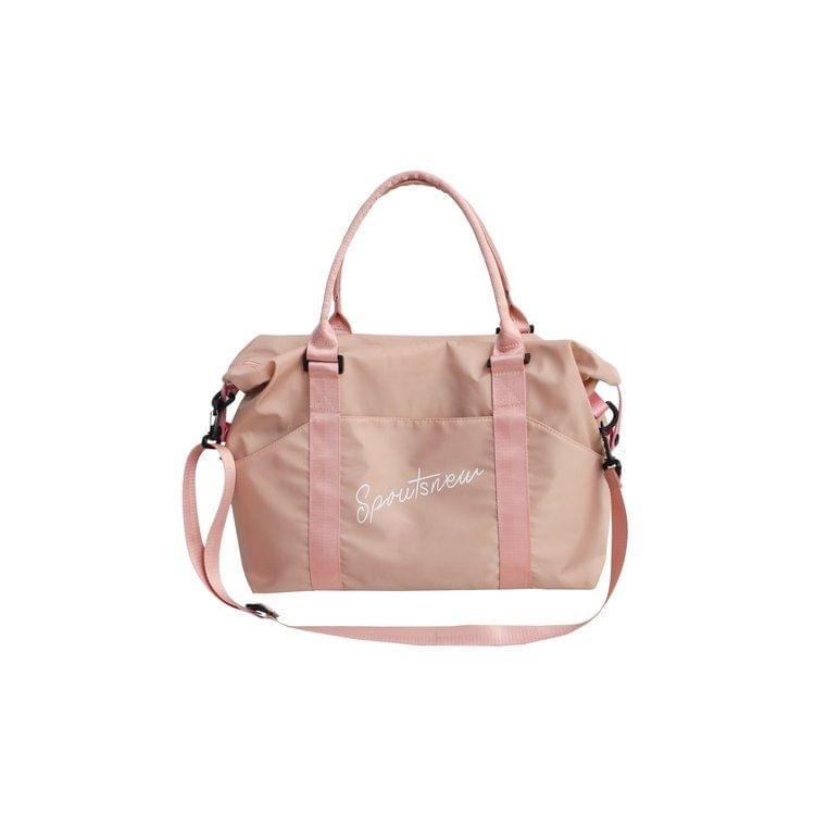 Nylon Shoulder Sports Handbag Large Capacity Travel Bag (Pink)
