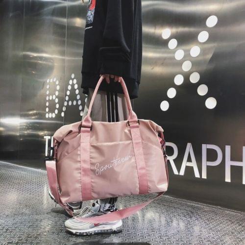 Nylon Shoulder Sports Handbag Large Capacity Travel Bag (Pink)
