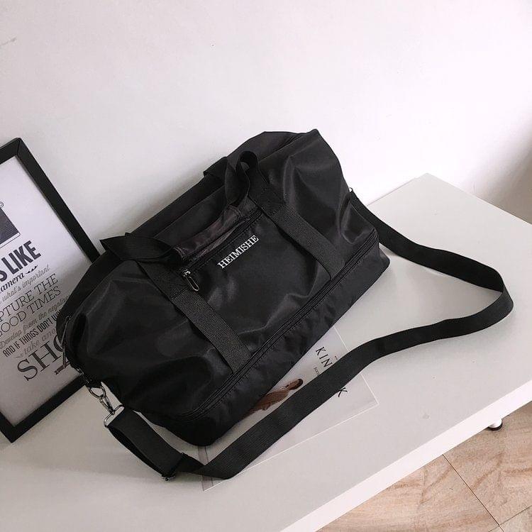 Nylon Shoulder Travel Bag Leisure Sport Handbag (Black)