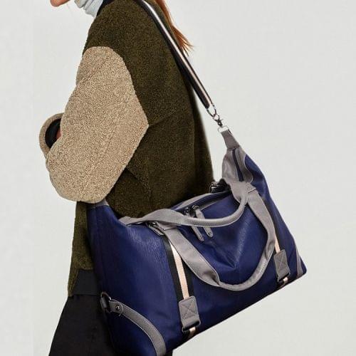 Waterproof Oxford Cloth Shoulder Travel Bag Sports Gym Handbag (Blue)