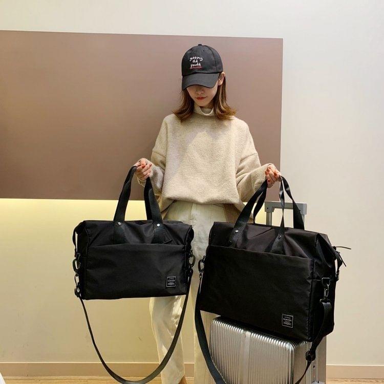 Shoulder Travel Bag Leisure Sport Handbag (Color:Black Size: + S)