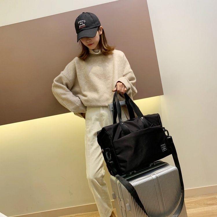 Shoulder Travel Bag Leisure Sport Handbag (Color:Black Size: + S)