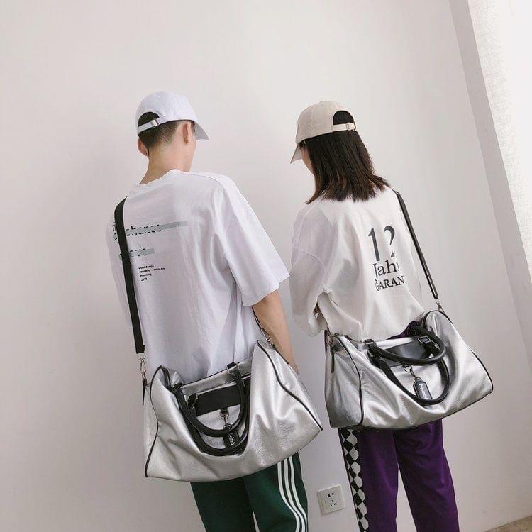 PU Leather Shoulder Travel Bag Leisure Sport Handbag (Size: L)