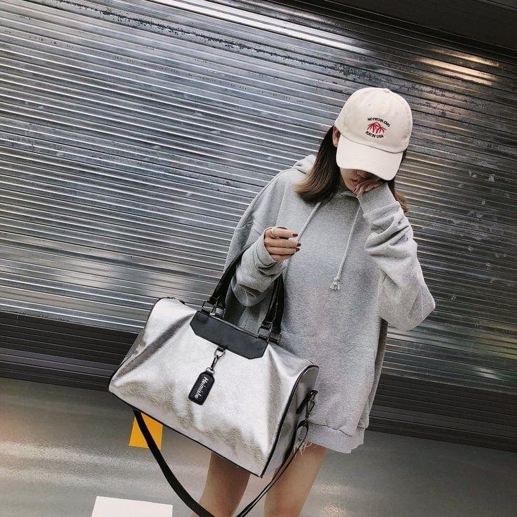 PU Leather Shoulder Travel Bag Leisure Sport Handbag (Size: L)