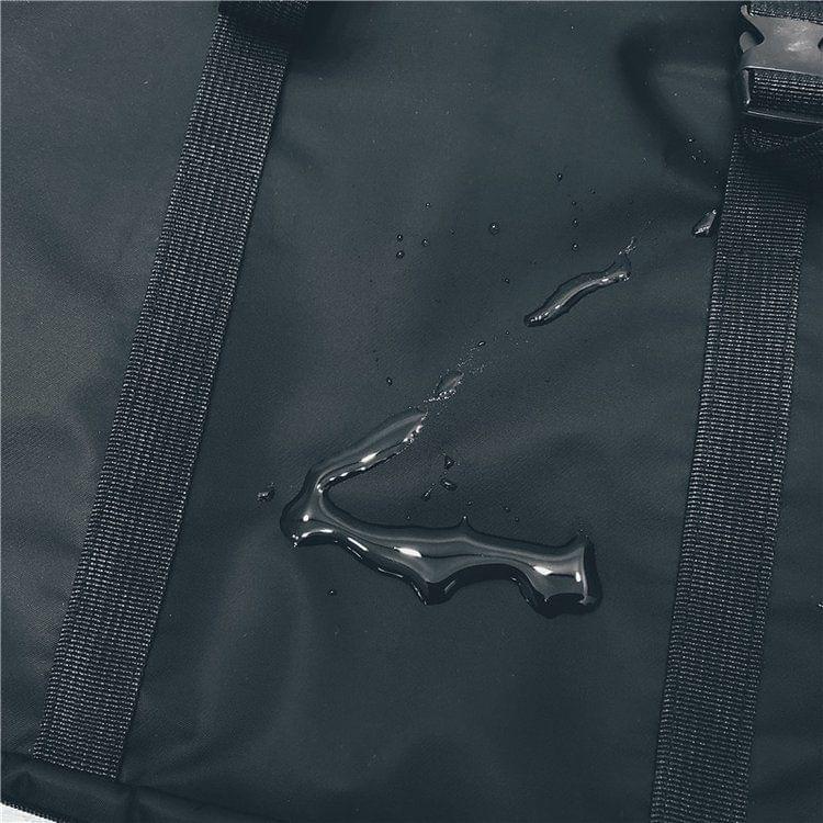 Drawstring Nylon Shoulder Travel Bag Leisure Sport Handbag (Black)