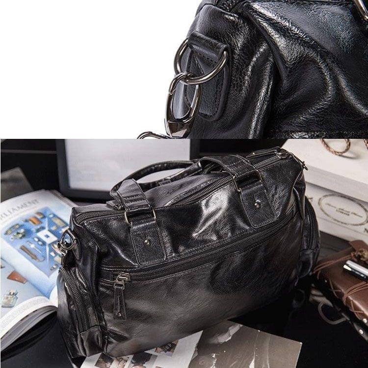 PU Leather Shoulder Travel Bag Leisure Sport Handbag (Brown)