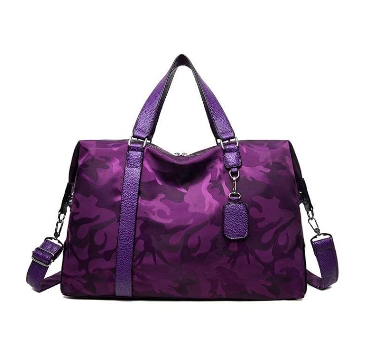Oxford Cloth Shoulder Travel Bag Leisure Sport Handbag (Purple)