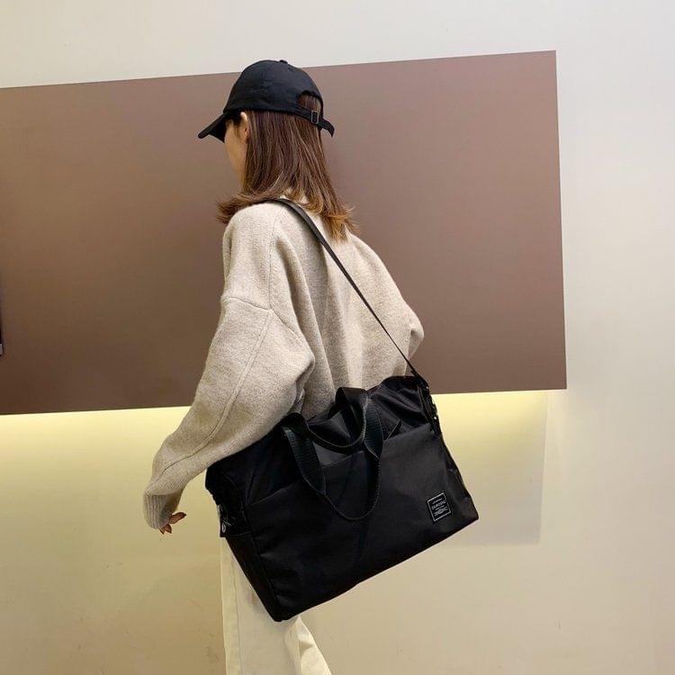Shoulder Travel Bag Leisure Sport Handbag (Color:Black Size: + L)