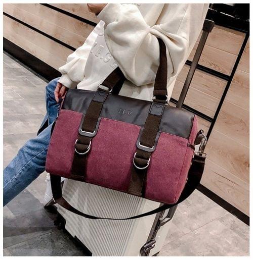 Soft Nylon Cloth Shoulder Bag Sports Gym Travel Handbag (Purple)
