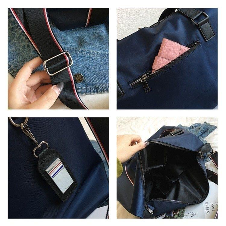Nylon Shoulder Travel Bag Leisure Handbag (Blue)