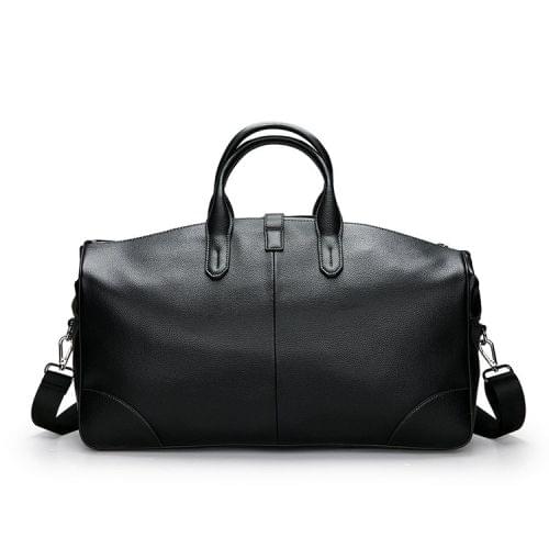 Leisure PU Leather Shoulder Travel Bag Sport Handbag (Black)