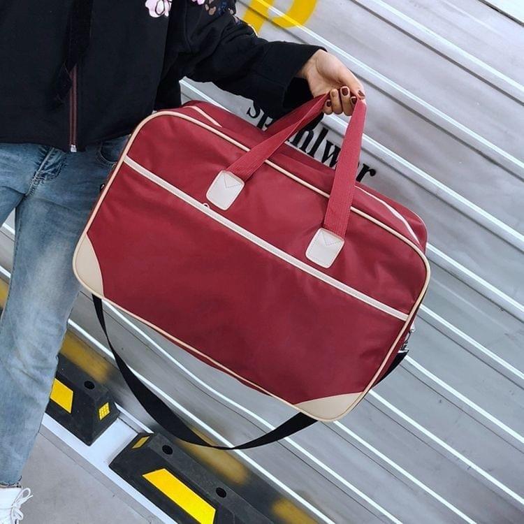 Nylon Shoulder Travel Bag Leisure Sport Handbag (Red)