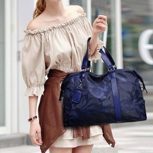 Oxford Cloth Shoulder Travel Bag Leisure Sport Handbag (Blue)