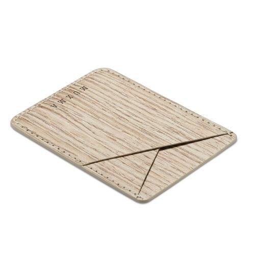 MUXMA Wood Grain Pocket Card Mini Mobile Phone Case 3M Plastic Credit Card Set