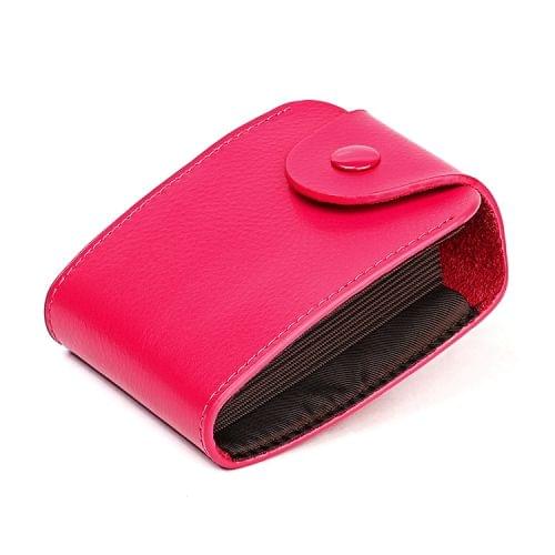 KB187 Litchi Texture Leather Large-capacity Card Holder Wallet (Rose Red)