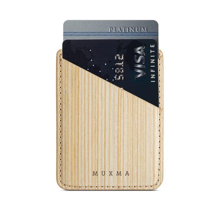 MUXMA Pine Grain Pocket Card Mini Mobile Phone Case 3M Plastic Credit Card Set