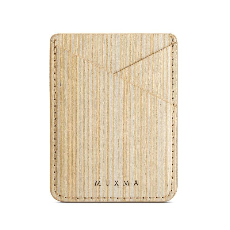 MUXMA Pine Grain Pocket Card Mini Mobile Phone Case 3M Plastic Credit Card Set