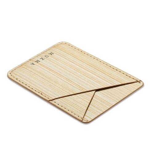 MUXMA Pine Grain Pocket Card Mini Mobile Phone Case 3M Plastic Credit Card Set