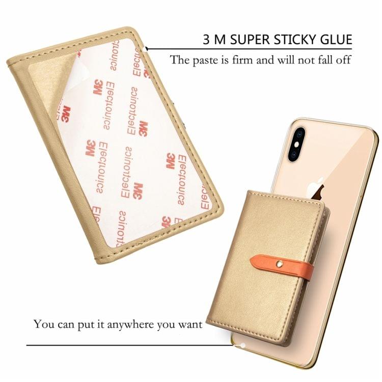 Mobile Phone Universal With Retro Thin Button Pure Color Card Slot & Wallet & Holder & Photo Frame(Gold)