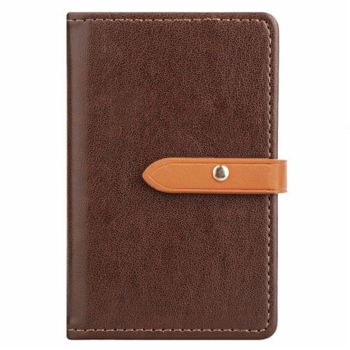 Mobile Phone Universal With Retro Thin Button Pure Color Card Slot & Wallet & Holder & Photo Frame(Brown)