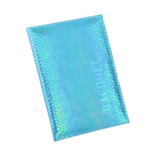 Unisex Passport Cover Unique Lizard print Passport Holder Protector Wallet Business Card Soft Passport Cover(Sky blue)