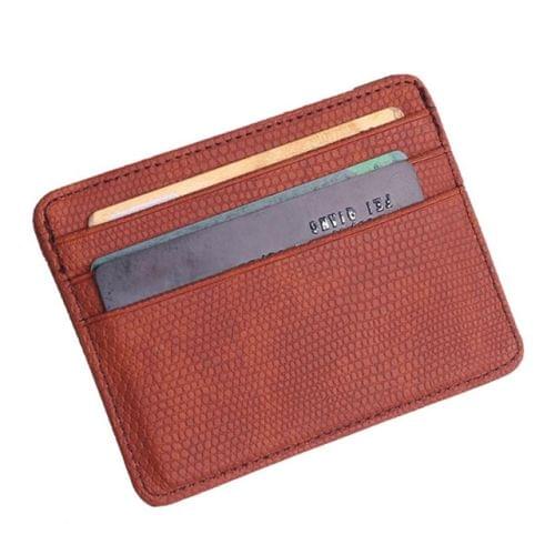 5 PCS Lizard Pattern PU Leather Bank Card Set Card Package(Brown)