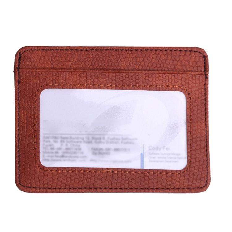 5 PCS Lizard Pattern PU Leather Bank Card Set Card Package(Brown)