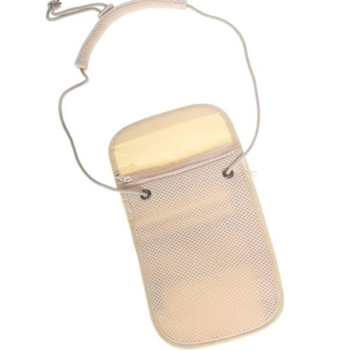 Women Messenger Passport Cover Travel Wallet Men Travel leisure Hanging Neck Wallet Security Anti-theft Package(Ivory White)