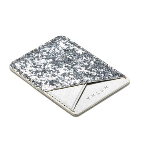 MUXMA white Sequin Leather Pocket Card Mini Mobile Phone Case 3M Plastic Credit Card Mobile Phone Back Stickers Card Package Card Sets