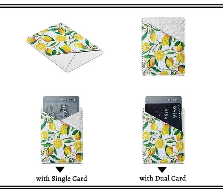 MUXMA  Lemon Leather Pocket Card Mini Mobile Phone Case 3M Plastic Credit Card Mobile Phone Back Stickers Card Sets (White)