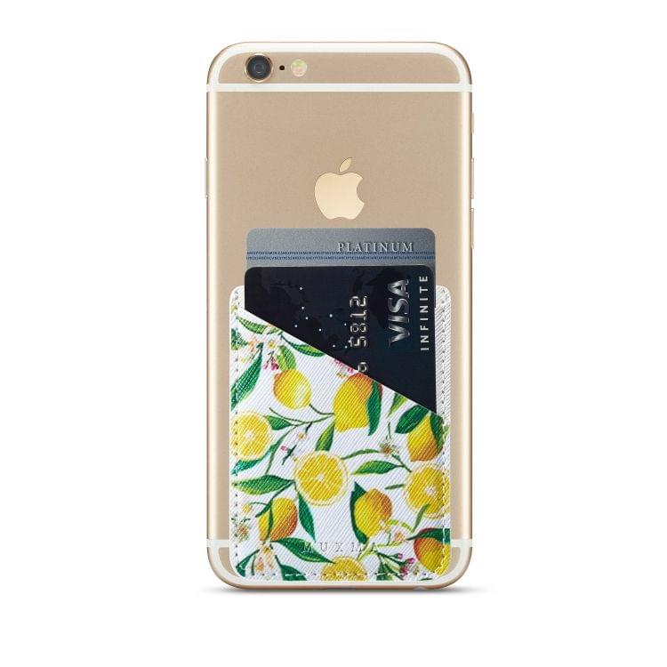 MUXMA  Lemon Leather Pocket Card Mini Mobile Phone Case 3M Plastic Credit Card Mobile Phone Back Stickers Card Sets (White)