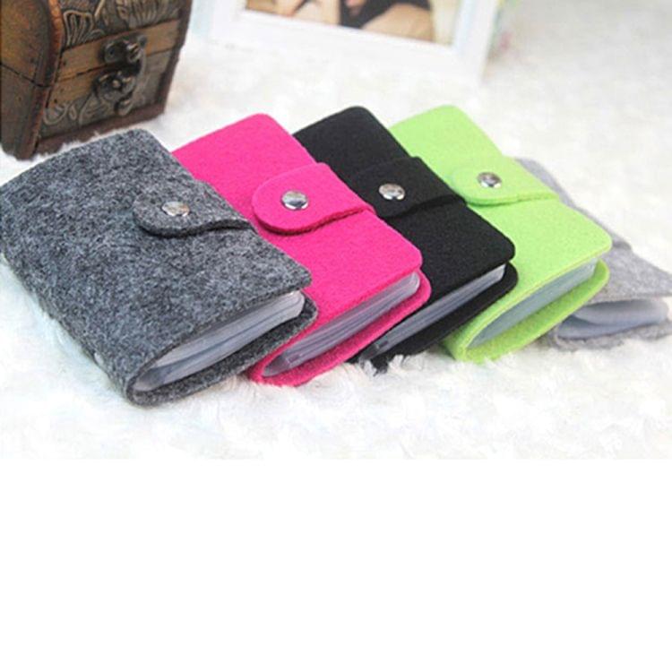 3 PCS Vintage Wool Felt 24 Multi-card Card Package Bus Bank Card Bag(Black)
