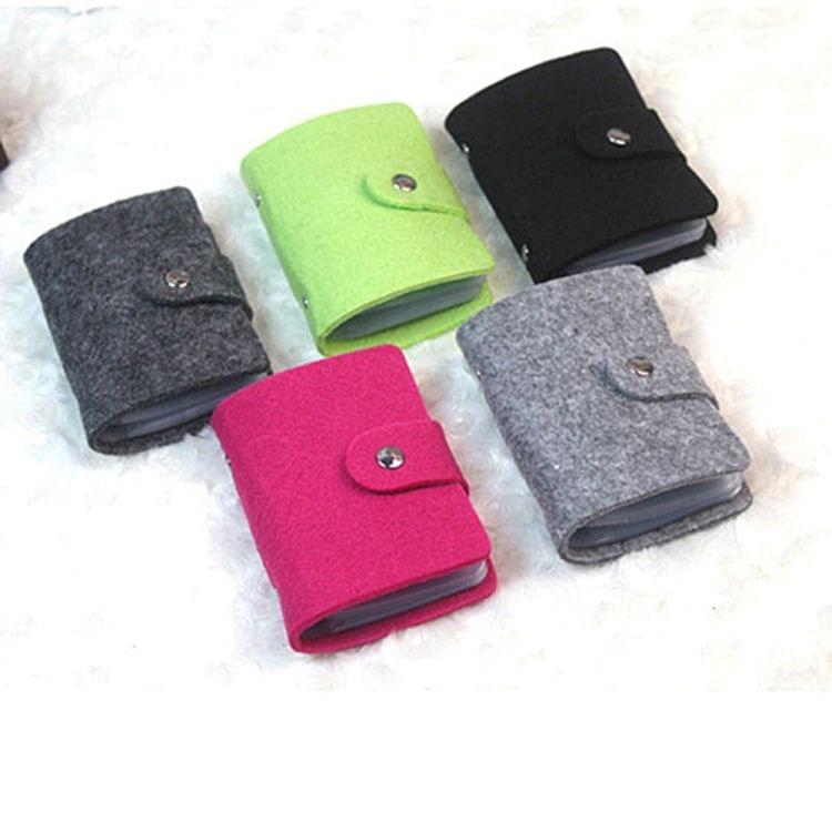 3 PCS Vintage Wool Felt 24 Multi-card Card Package Bus Bank Card Bag(Black)