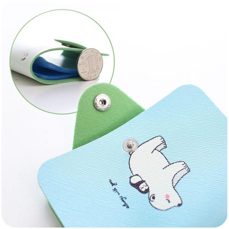 20-Bits Large Capacity Cartoon Pattern Bank Card Package Card Holder Anti-degrosion(Blue polar bear)