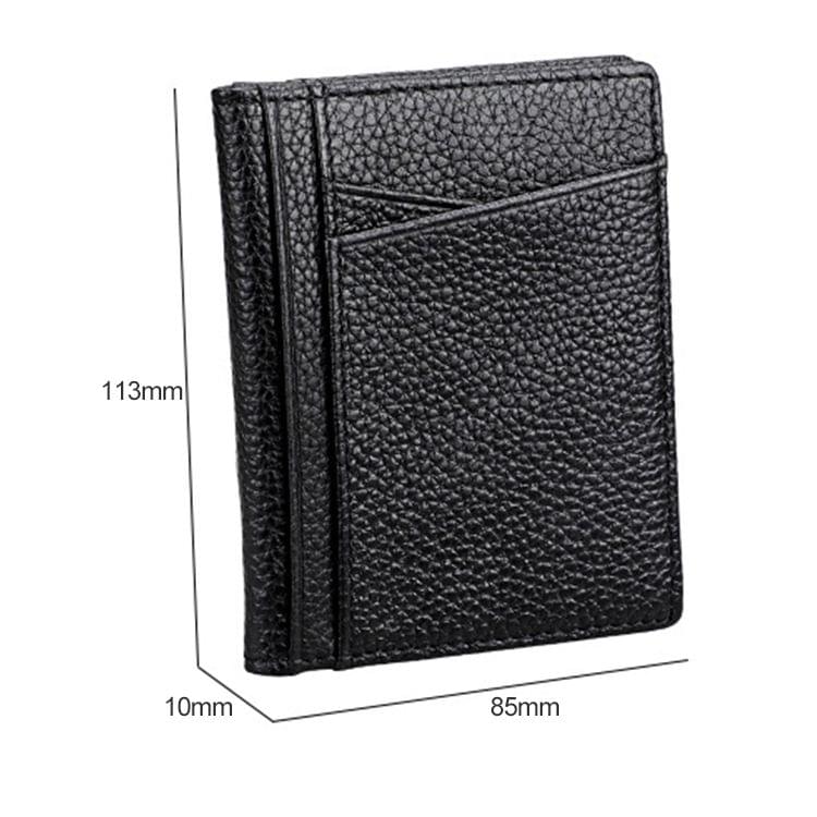 KB173 Ultrathin Litchi Texture Leather Card Holder Certificate Bag (Coffee)
