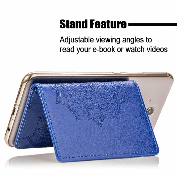 Mobile Phone Universal With Embossed Mandala Card Bag & Wallet & Holder & Photo Frame(Mint Green)
