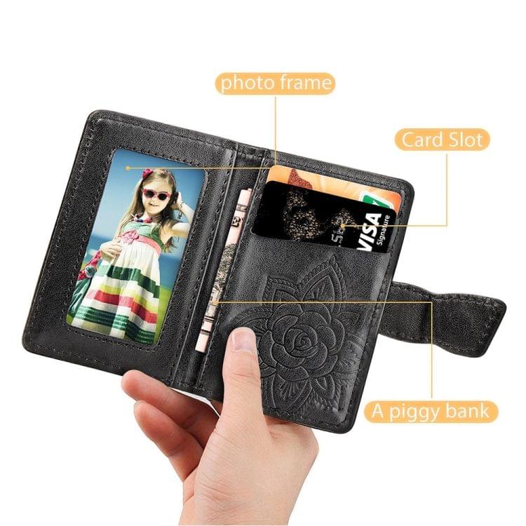 Mobile Phone Universal Embossed Butterfly Card Slot & Wallet & Holder & Photo Frame (Grey)