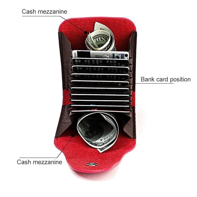 KB187 Litchi Texture Leather Large-capacity Card Holder Wallet (Black)