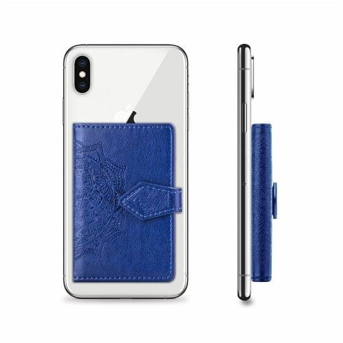 Mobile Phone Universal With Embossed Mandala Card Bag & Wallet & Holder & Photo Frame(Blue)